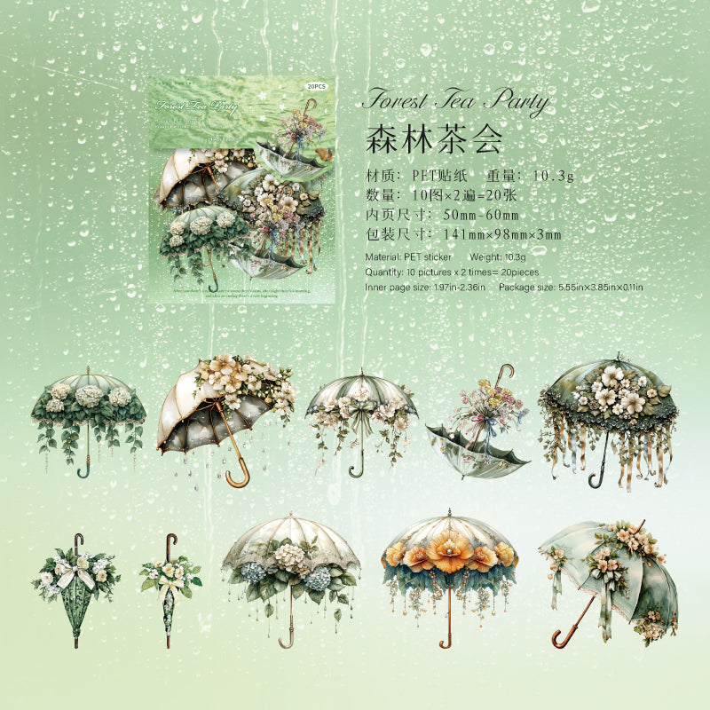 #02250 Flower Umbrella Series Sticker
