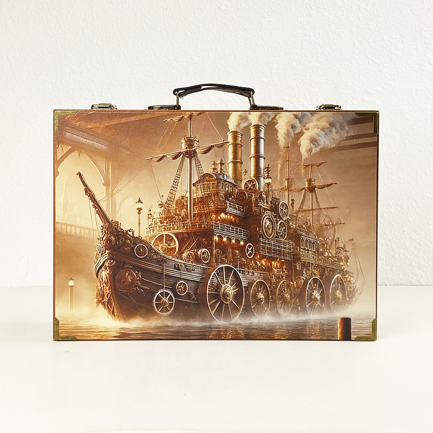 #01138 Customized Pattern Wooden Suitcase