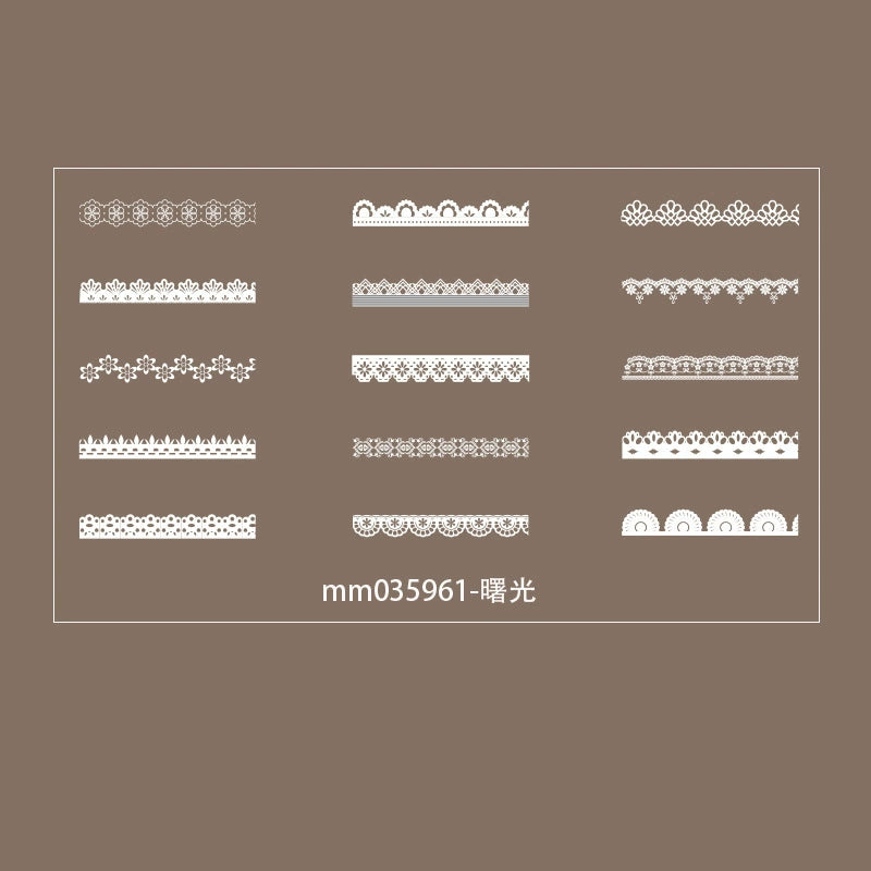 #02815 White Lace Frame Series Sticker
