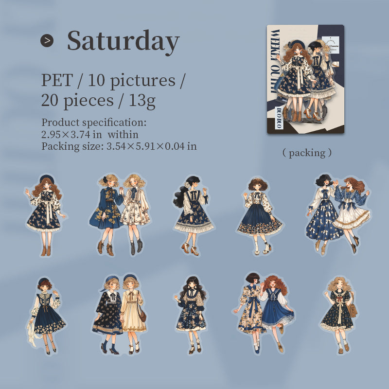 #02645 Pretty Girls weekday Series Sticker