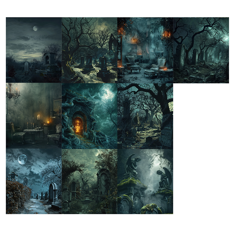 #03226 Customized PET Tape Gothic Graveyard