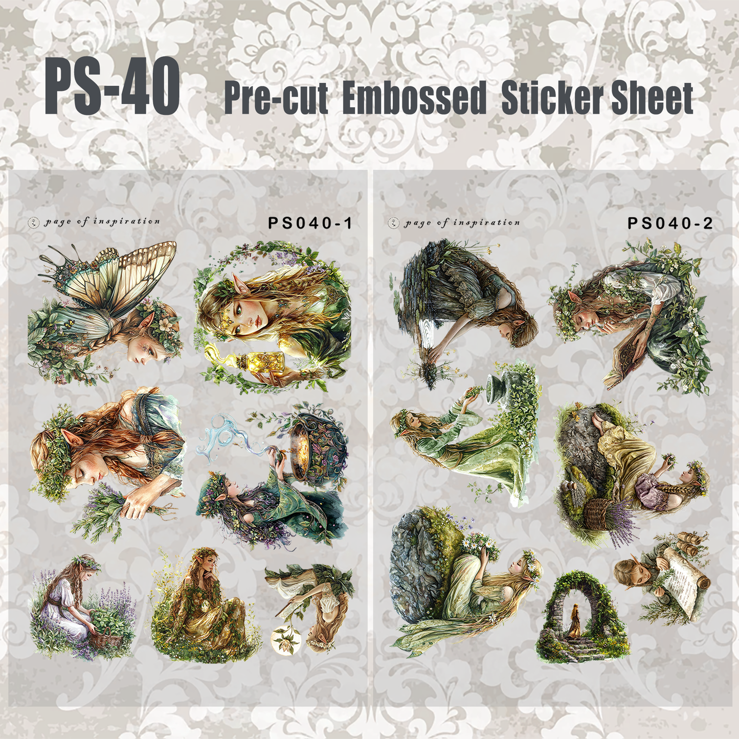 #PS-40 Pre-cut Embossed PET Sticker Sheet
