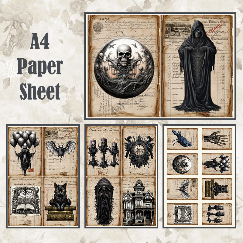 #4A41 POI Print A4 Cardstock Paper Set 4 Pcs