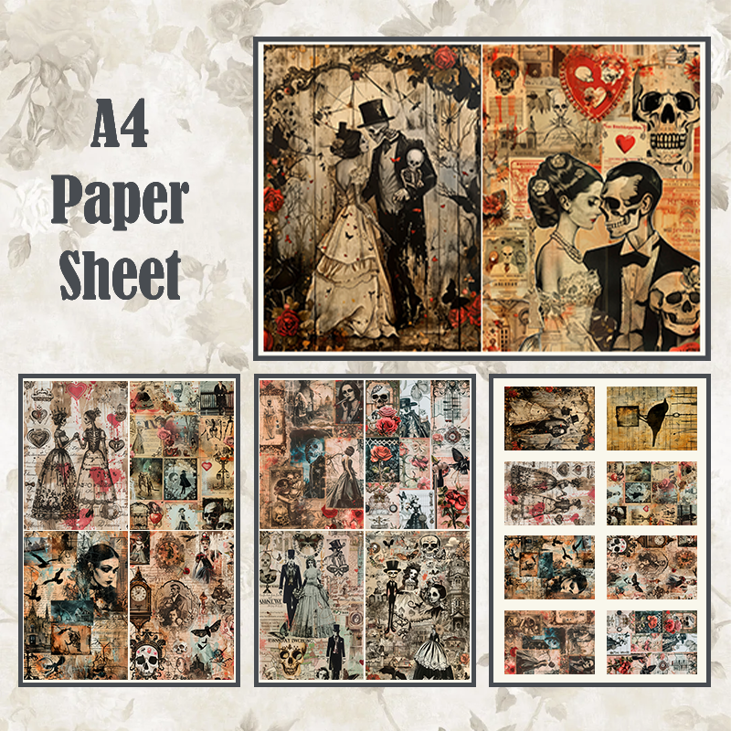 #4A42 POI Print A4 Cardstock Paper Set 4 Pcs