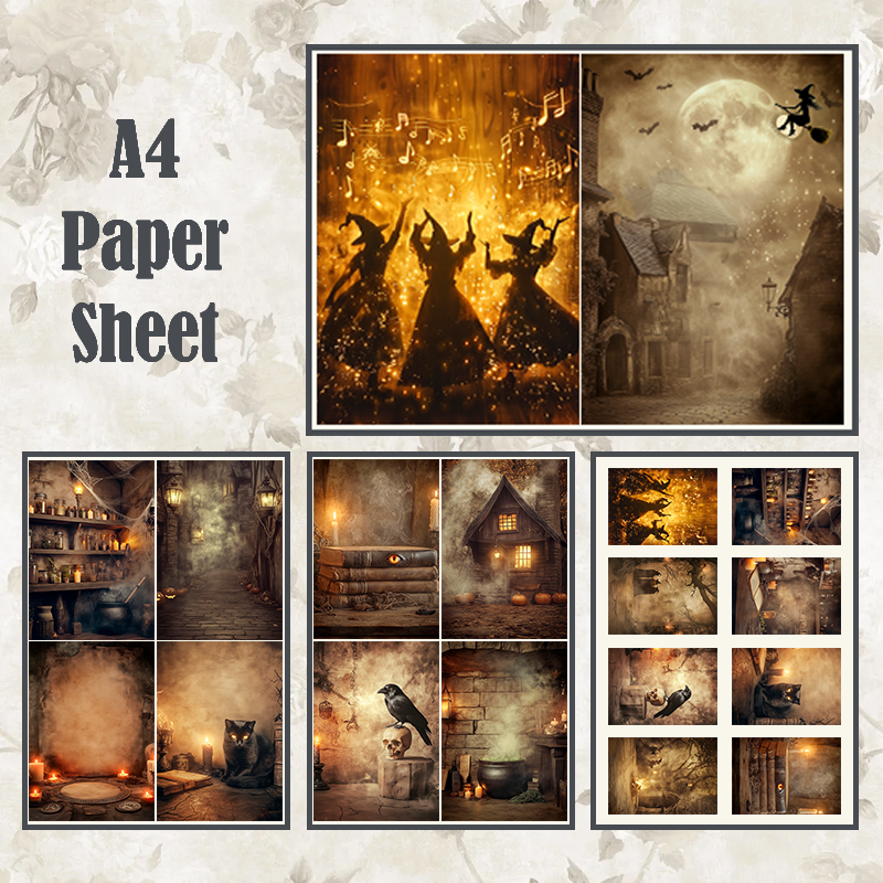 #4A44 POI Print A4 Cardstock Paper Set 4 Pcs