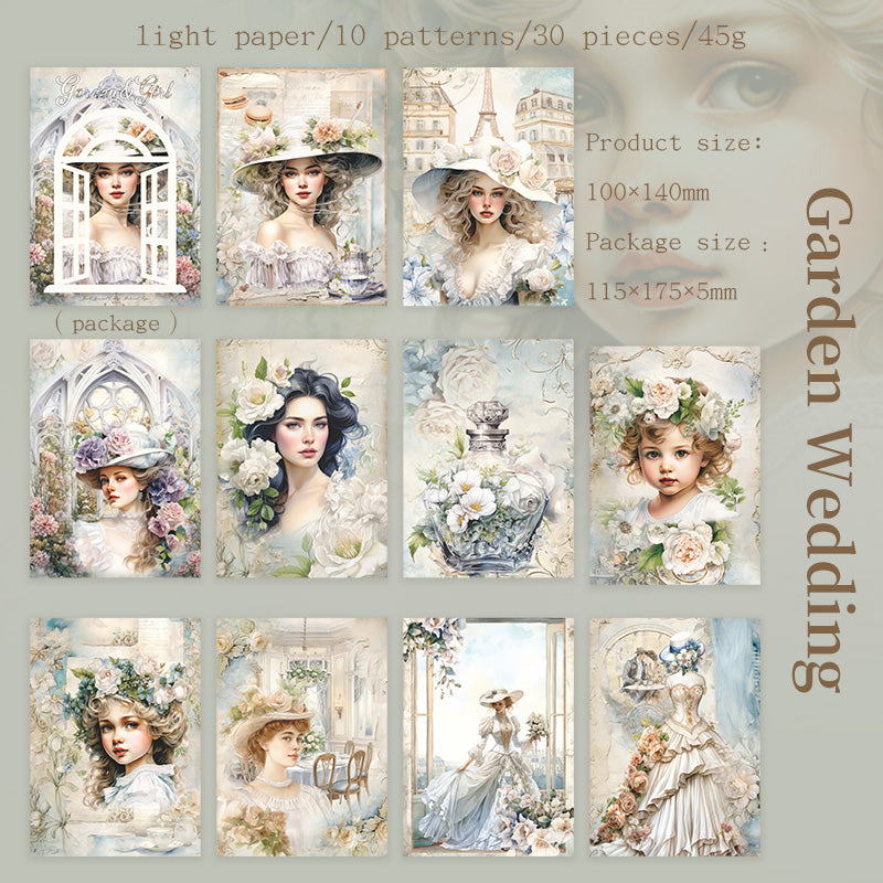 #02400 Girl Portrait in Garden Series Sticker