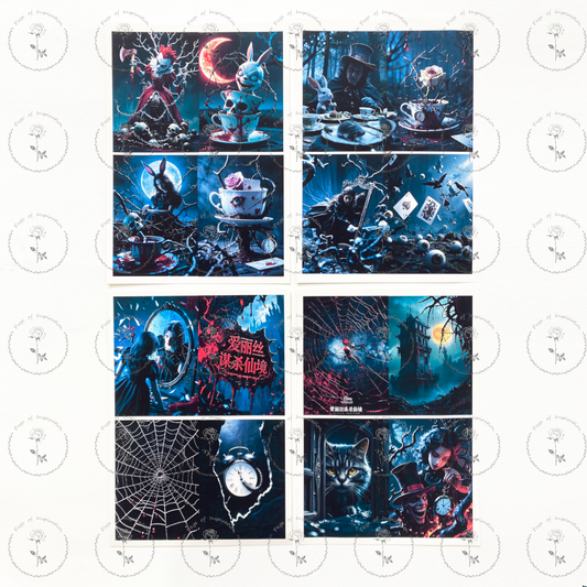 #02048 Dark Alice Style Material Paper (4pcs)