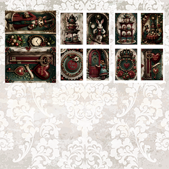 #5A49 POI Print A5 Cardstock Paper Set 8 Pcs