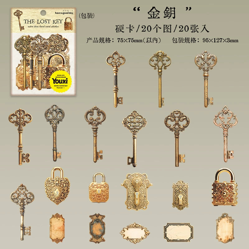 #02835 Vintage Key and Lock Series Sticker