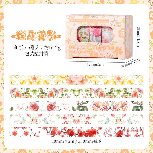#03008 Flower Theme Series Tape 5 Rolls a Pack