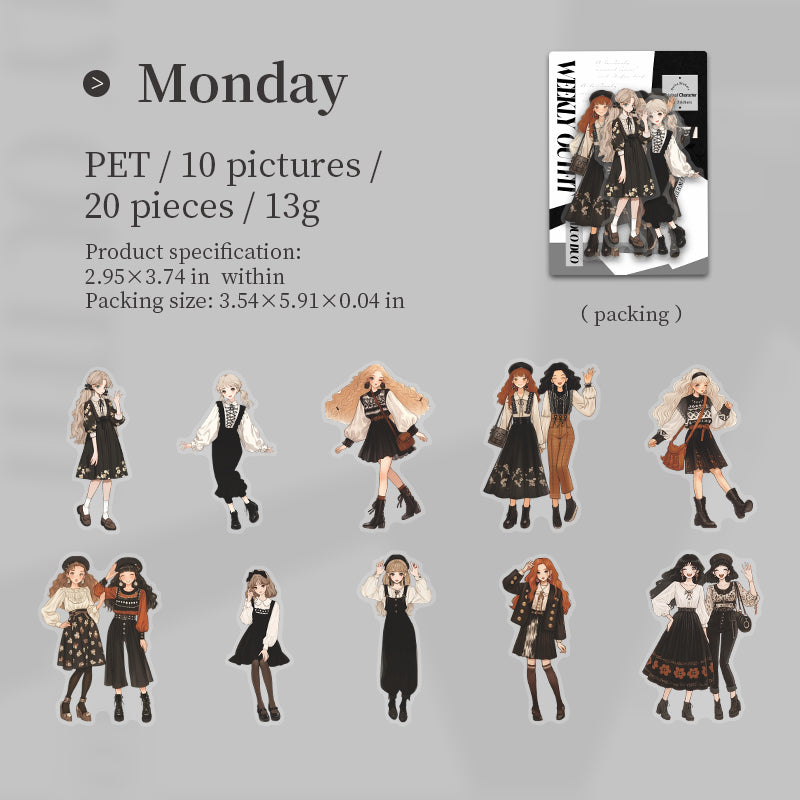 #02645 Pretty Girls weekday Series Sticker