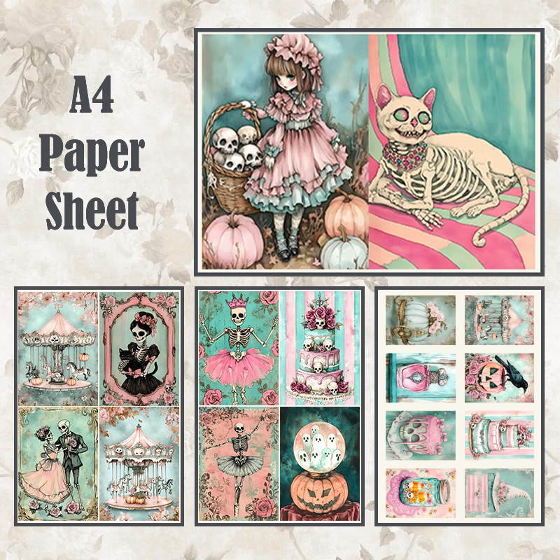 #4A51 POI Print A4 Cardstock Paper Set 4 Pcs