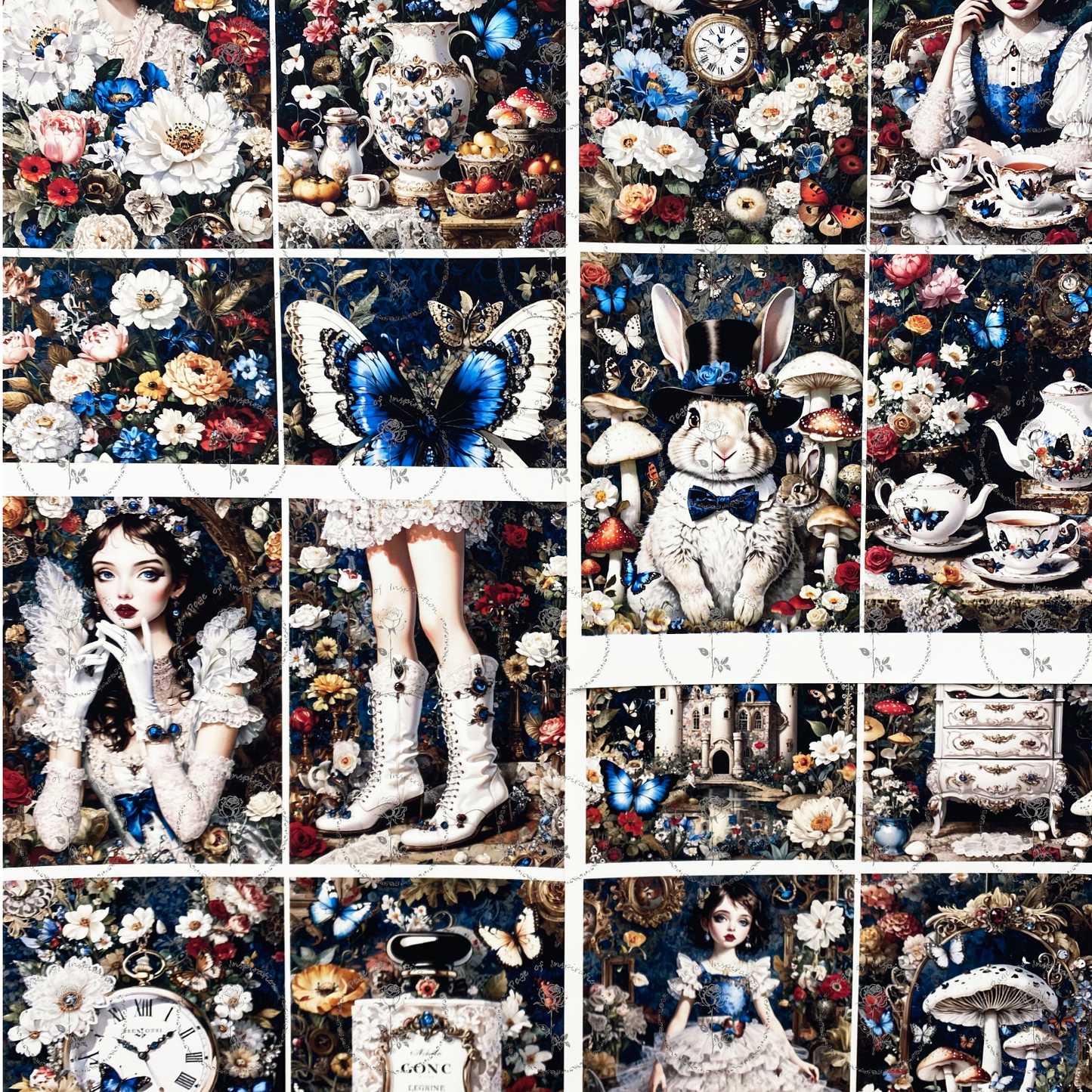 #02051 Alice Tea Party Material Paper (4 pcs)