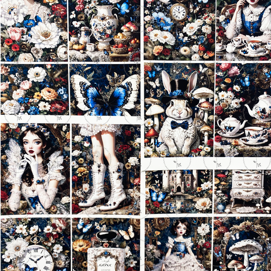#02051 Alice Tea Party Material Paper (4 pcs)