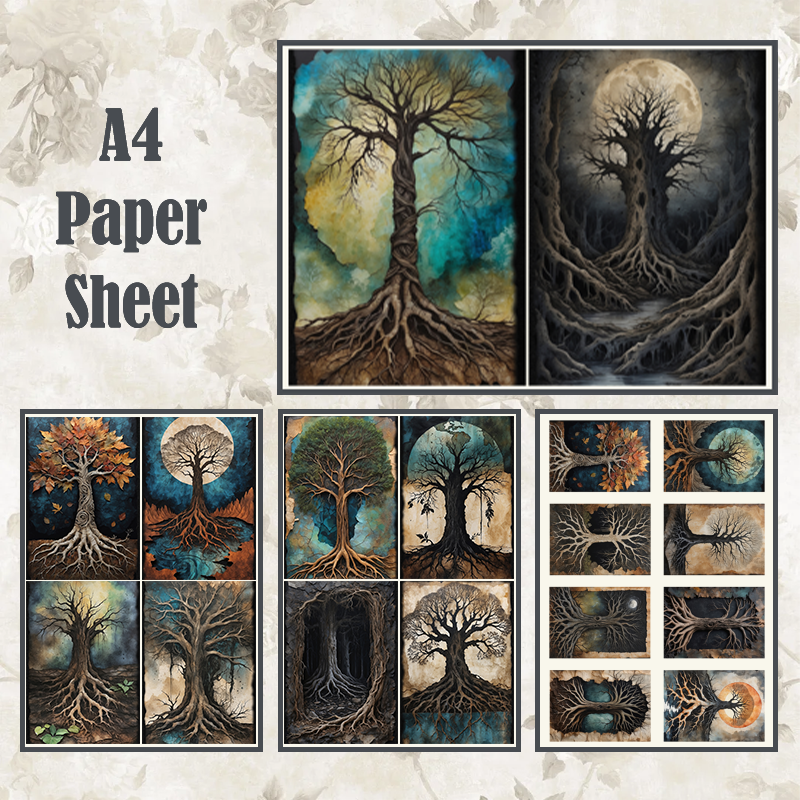 #4A57 POI Print A4 Cardstock Paper Set 4 Pcs