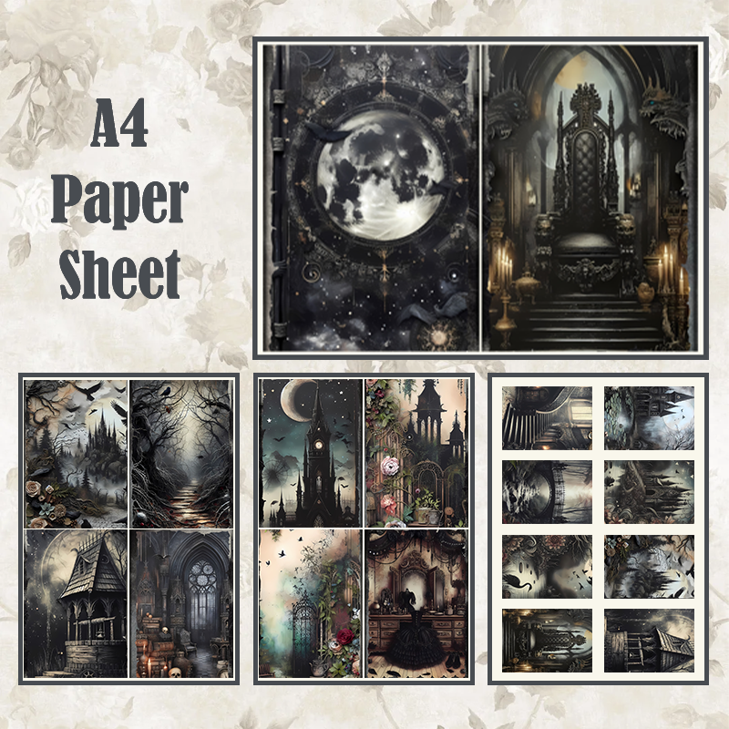 #4A58 POI Print A4 Cardstock Paper Set 4 Pcs