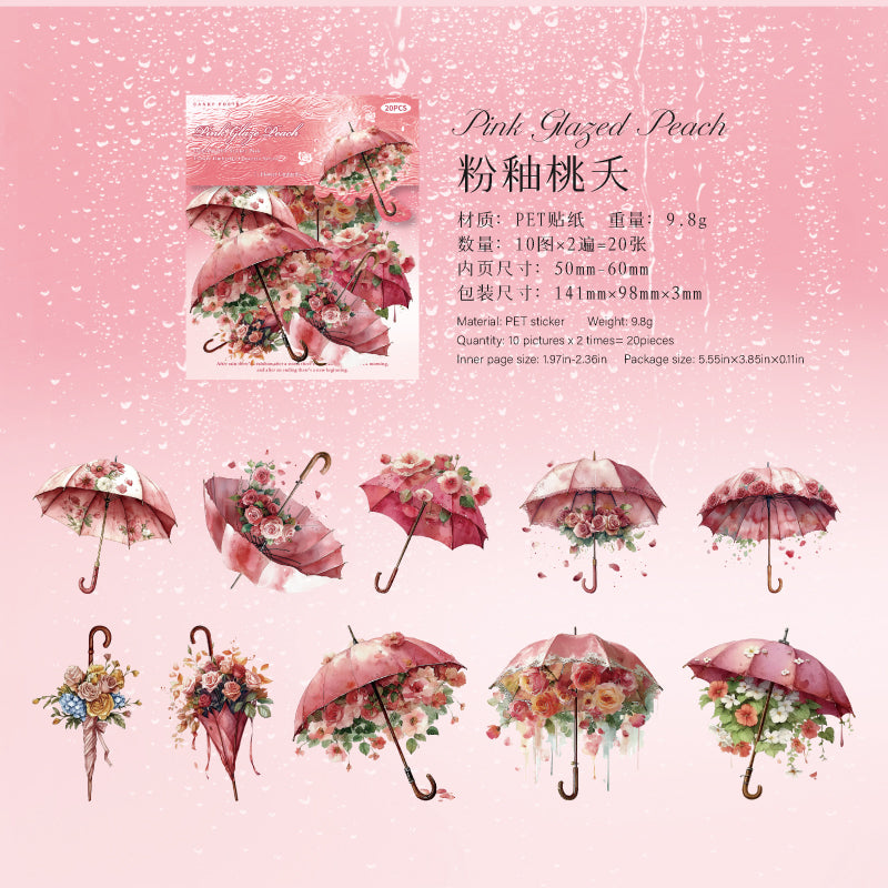 #02250 Flower Umbrella Series Sticker