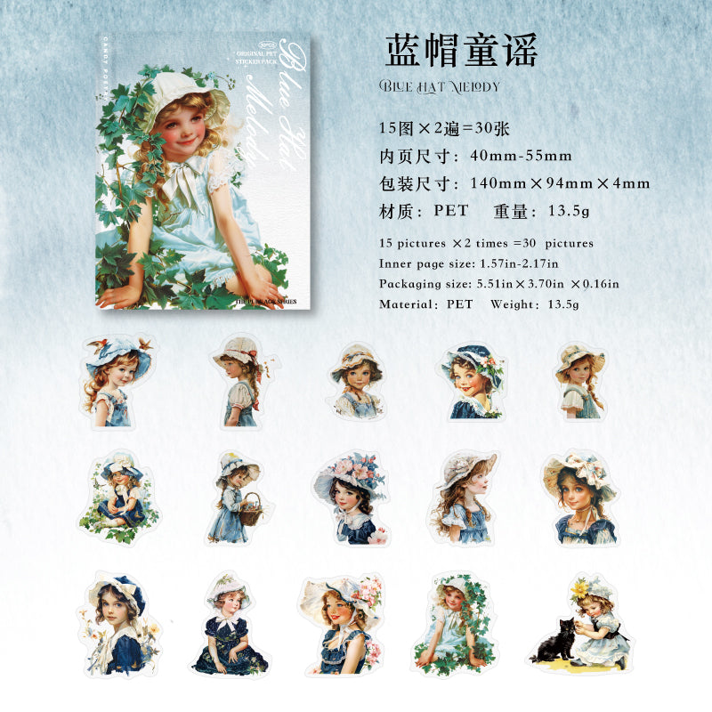 #02861 Vintage girl Series Sticker