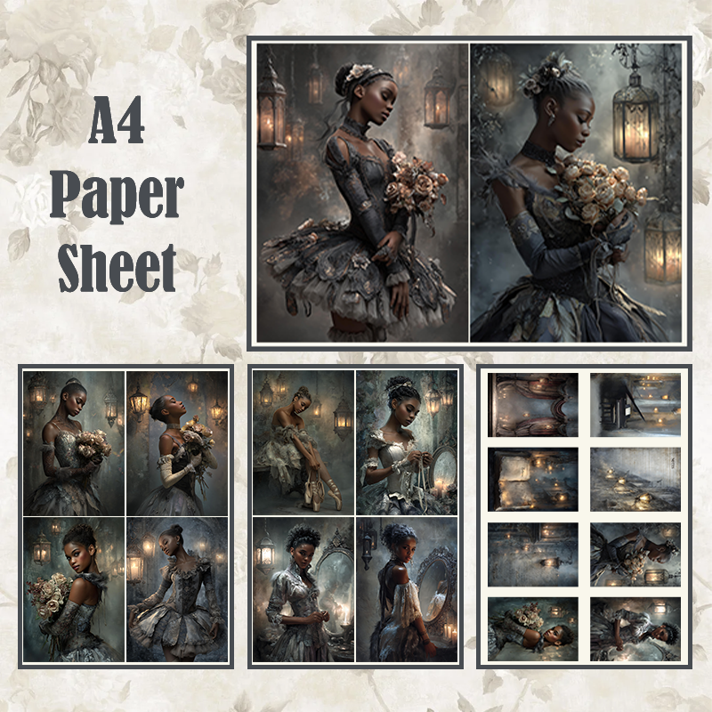 #4A63 POI Print A4 Cardstock Paper Set 4 Pcs