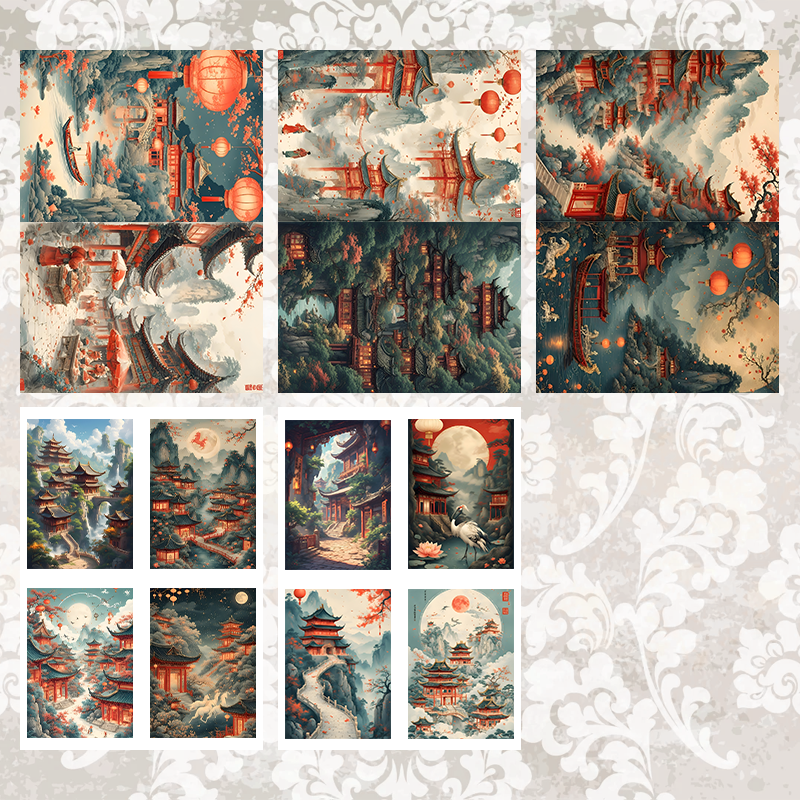 #5A66 POI Print A5 Cardstock Paper Set 10 Pcs