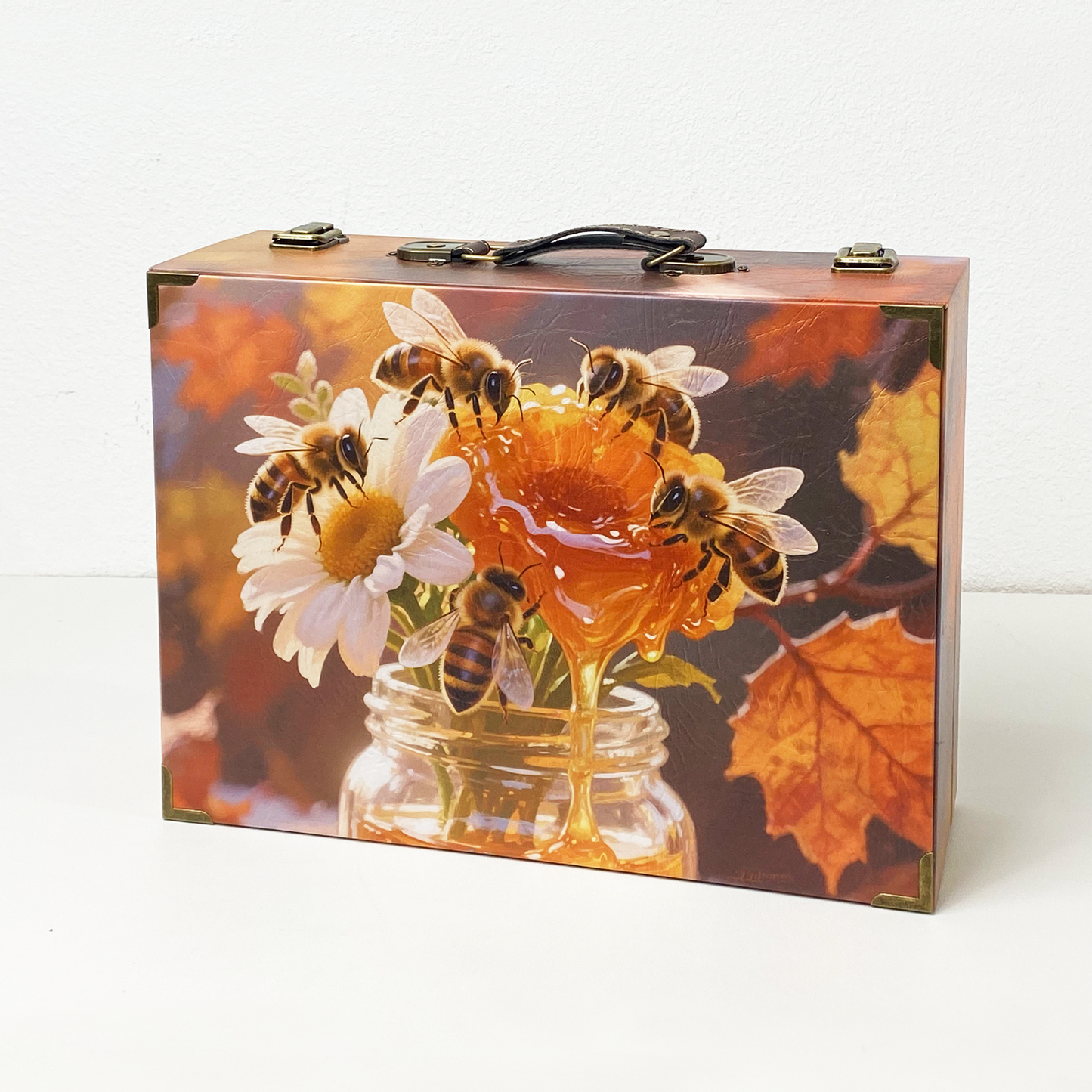 #01069 Customized Pattern Wooden Suitcase