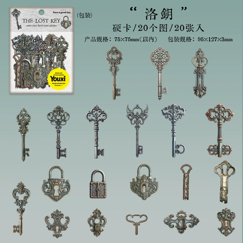 #02835 Vintage Key and Lock Series Sticker