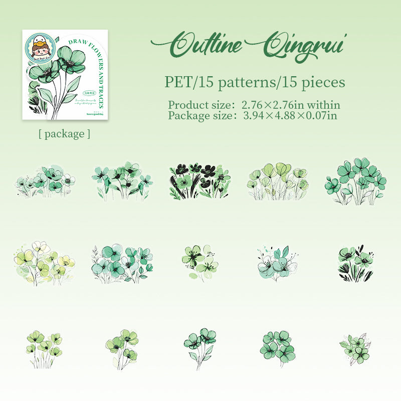 #02513 Draw Flower Series Sticker