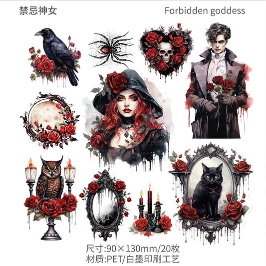 #02007 Gothic Witch Sticker