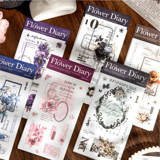 #02301 Flower Diary Series Sticker