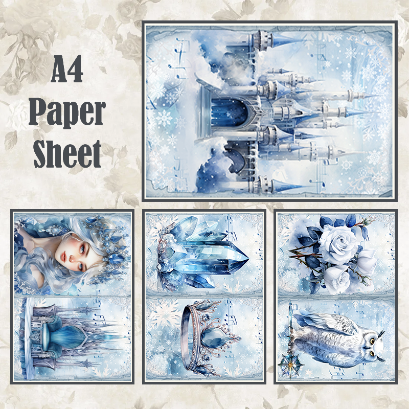 #4A73 POI Print A4 Cardstock Paper Set 4 Pcs