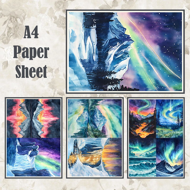#4A75 POI Print A4 Cardstock Paper Set 4 Pcs
