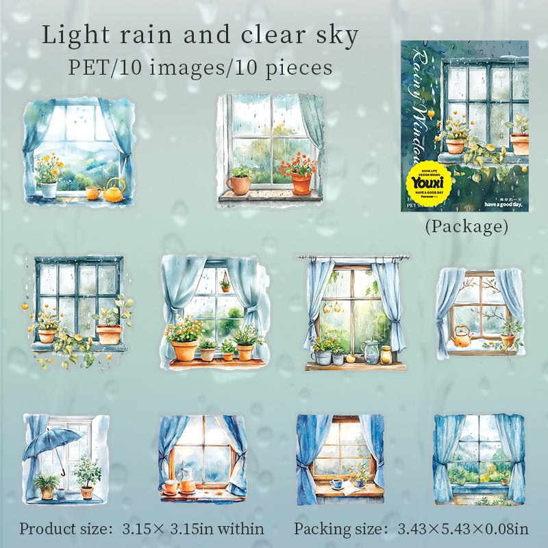 #02554 Rainy outside of Window Series Sticker