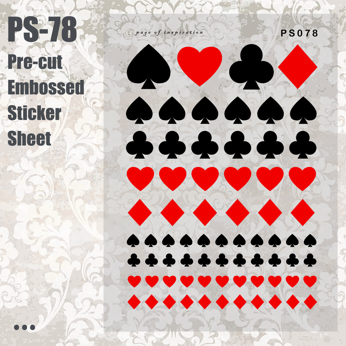 #PS-78 Pre-cut Embossed PET Sticker Sheet