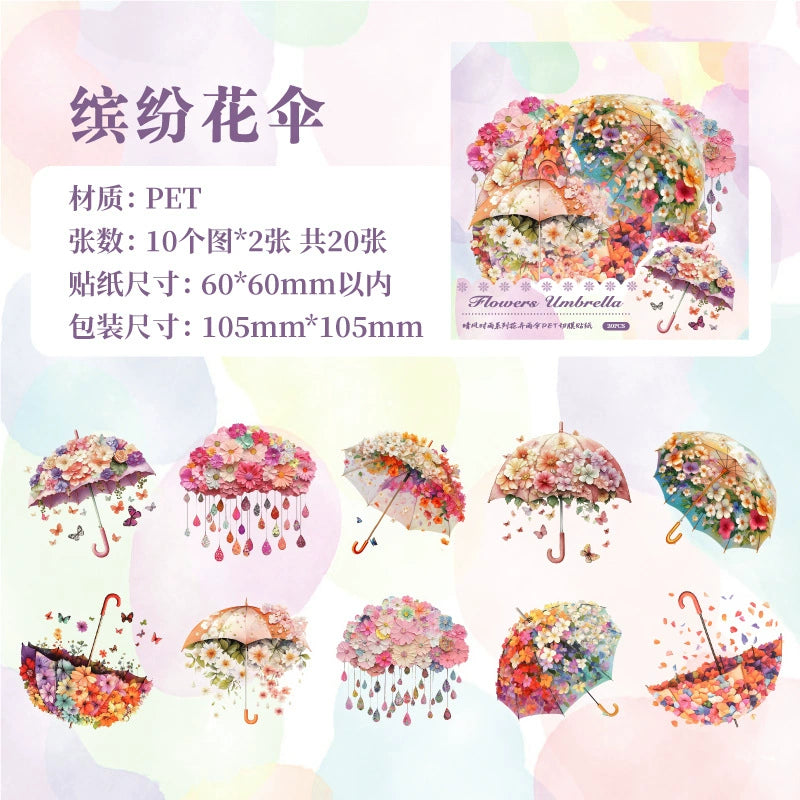 #02685 Flower Umberlla Series Sticker