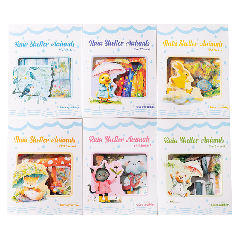 #02545 Rainy Shelter Animal Series Sticker