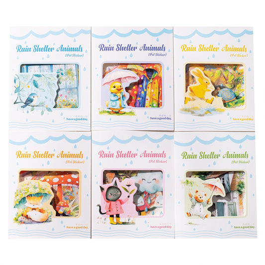 #02545 Rainy Shelter Animal Series Sticker