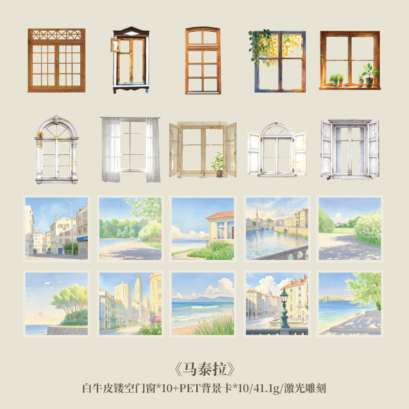 #02091 Windows/Houses Series Sticker and Material Paper