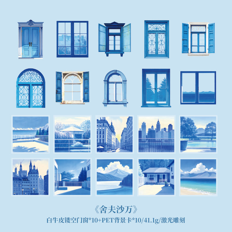 #02091 Windows/Houses Series Sticker and Material Paper