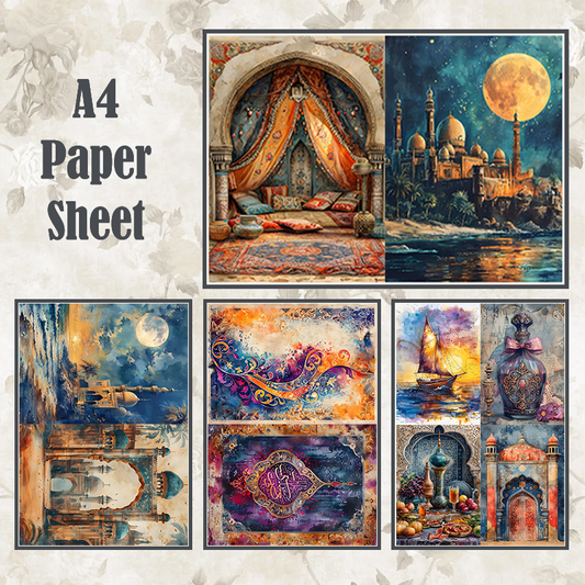#4A81 POI Print A4 Cardstock Paper Set 4 Pcs