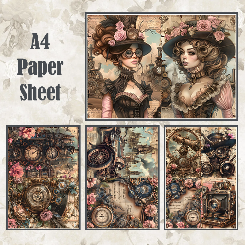 #4A83 POI Print A4 Cardstock Paper Set 4 Pcs