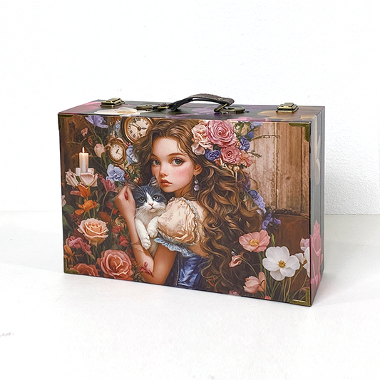 #01084 Customized Pattern Wooden Suitcase