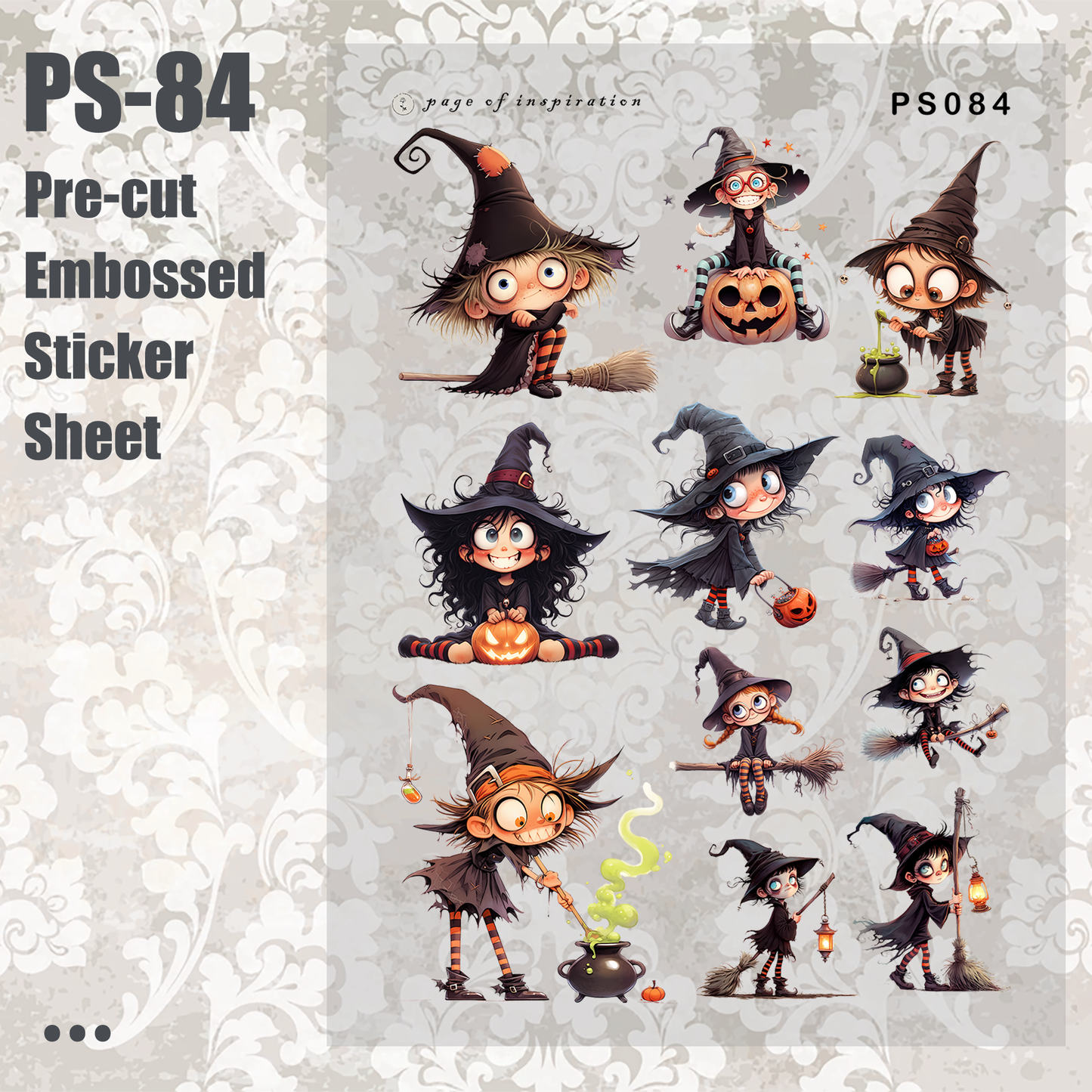 #PS-84 Pre-cut Embossed PET Sticker Sheet