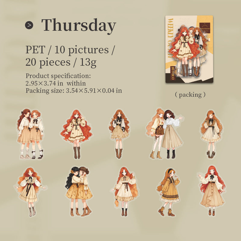 #02645 Pretty Girls weekday Series Sticker