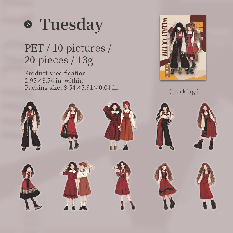 #02645 Pretty Girls weekday Series Sticker