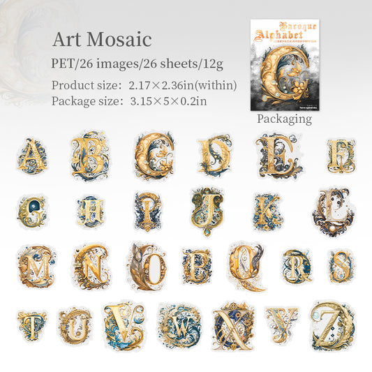 #02149 Barque Alphabet Art Series Sticker