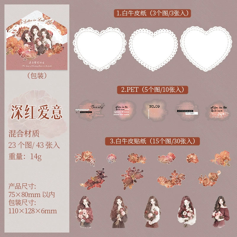 #20049 Girls Flower Letter Pattern Series Sticker