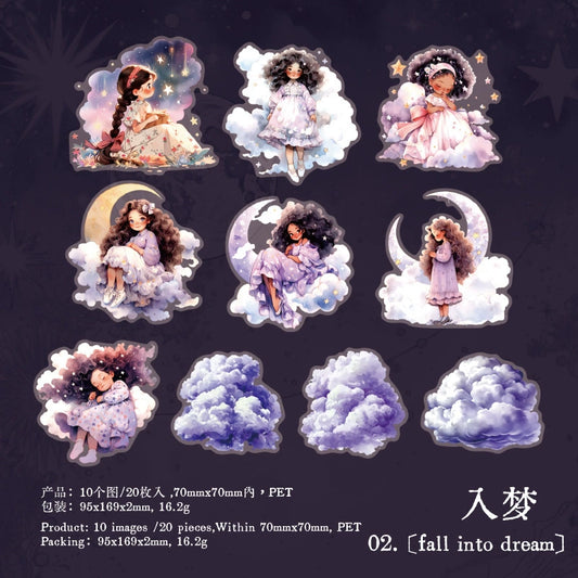 K1#20209 Good Night Girl Series Sticker
