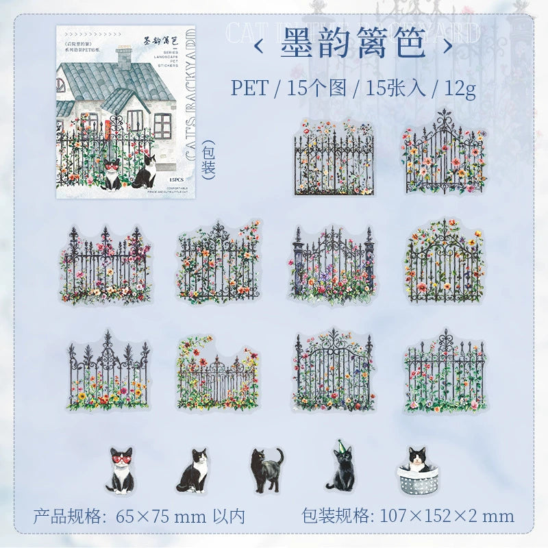 #20029 Fence and Cat Series Sticker