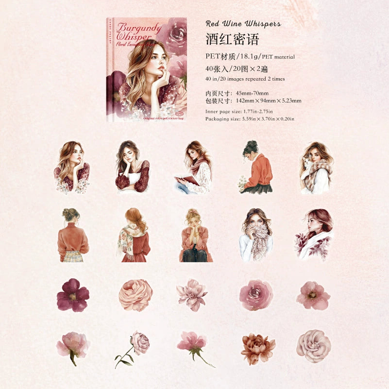 #20313 Girl with Flower Series Sticker