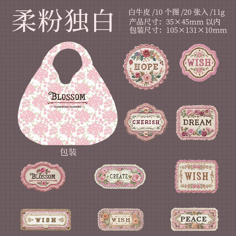 #02994 Flower Embroider Note Series Sticker